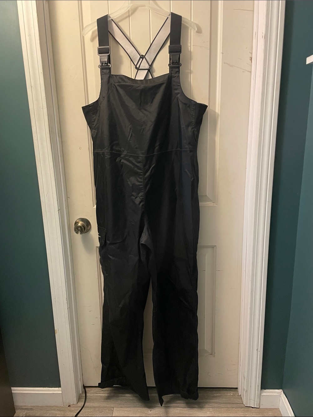 Black Men's Bib Overalls Jumpsuit with Adjustable Straps